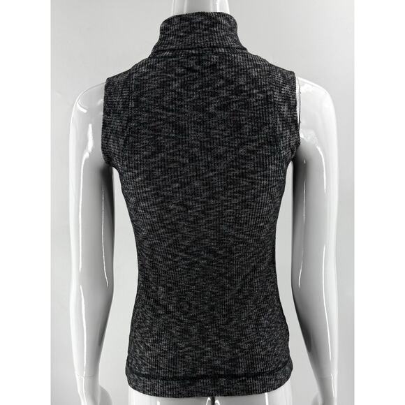Postmark Anthropologie Top Size Medium Gray Marled Ribbed Sleeveless Turtleneck - Picture 5 of 8